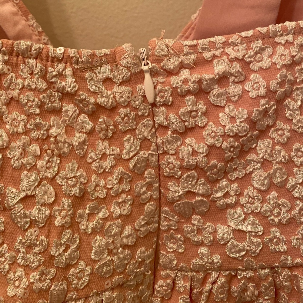 NWT Lulu's Pink Jacquard Floral Tie-Strap Mini Dress - Picture 8 of 10